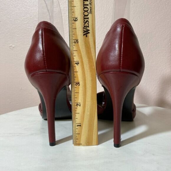 NINE WEST Burgundy Stap Ankle Tie Heels‎ - Picture 5 of 7